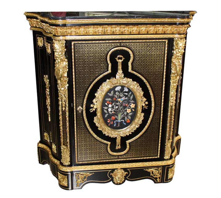 antique furniture brass inlay